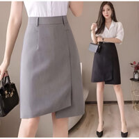 Chân váy chữ A phối đai vạt lệch