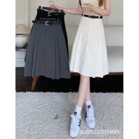 Chân váy chữ A SUBO công sở xếp ly có túi 2 bên trẻ trung phong cách hàn quốc KÈM ĐAI