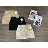 Chân váy có lót quần phối gân giữa khoá kéo giả