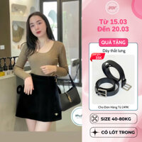 Chân váy con ong cạp cao thêu ong bigsize chữ a phồng hông chất nhung mềm mịn cao cấp Xưởng may Hồng Ngọc