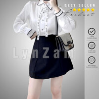 Chân Váy Con Ong Chữ A Cạp Liền Cao Cấp LYNZAM Dáng Ngắn Cạp Cao