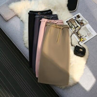 Chân Váy Công Sở Dáng A Dài Có Xẻ Sau Tôn Dáng Tặng Kèm Dây Nịt Lưng