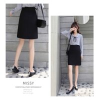 Chân váy công sở dáng chữ A dài ngang gối có túi cao cấp xịn