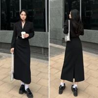Chân Váy Công Sở Dáng Dài Vải Umi Hàn Cao Cấp Co Giãn 4 Chiều MP190
