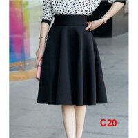 Chân Váy Công Sở Dáng Xoè 3 Màu Đen, Đỏ Đô, Xanh Ngọc Big Size 38-100 kg