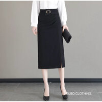 Chân Váy Công Sở SUBO Dáng Chữ A Có  Phối Đai Và Xẻ Trước Cách Điệu, Trẻ Trung