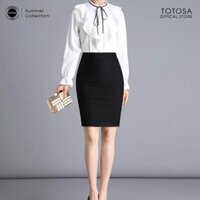Chân váy công sở TOTOSA Chân Váy Bút Chì Ngắn Xẻ Sau 2 Lớp Chất Vải Co Dãn 4 Chiều Cao Cấp_CV 903