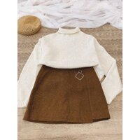 Chân váy dạ 2hand màu nâu