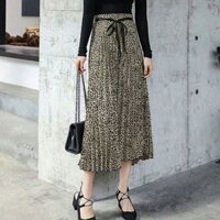 CHÂN VÁY DA BEO XẾP LY CAO CẤP