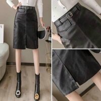 Chân váy da bóng hot trend QC J347