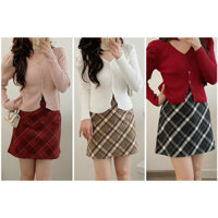 Chân váy dạ kẻ caro dáng ngắn