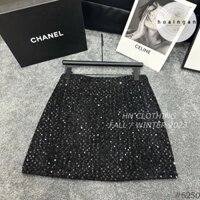 Chân váy dạ kim sa, dáng chữ a, lấp lánh kim tuyến-pass