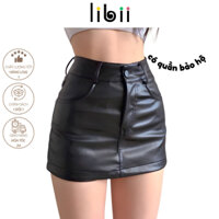 Chân váy da LIBII dáng chữ A ngắn ôm body phong cách trẻ trung chất vải da có quần bảo hộ LBCV05