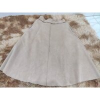 chân váy da lộn màu be xinh dáng A