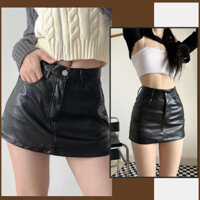 Chân váy da MÉN CLOTHING dáng chữ A ngắn ôm body phong cách trẻ trung cá tính chất vải da cao cấp có quần bảo hộ