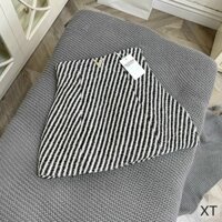 Chân váy dạ tweed đen trắng dáng chữ A họa tiết sọc đen trắng