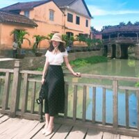 Chân váy dài chấm bi ẢNH THẬT