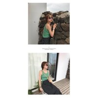 Chân váy dài chấm bi