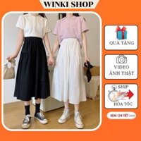 Chân váy dài ,Chân váy voan xếp ly,Váy Ulzzang 2 lớp 3 tầng dáng dài