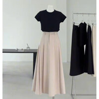 Chân váy dài dáng suông dáng ôm dáng xoè linen xếp ly caro xẻ tà đi học đi làm đi tiệc