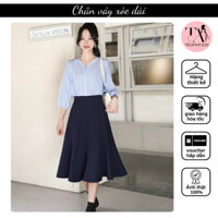 Chân váy dài dáng xoè tiểu thư che mọi khuyết điểm, chất liệu vitex mềm mịn có BIGSIZE - XTH