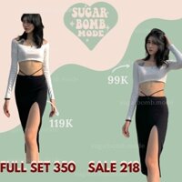 Chân Váy Dài Đen Ôm Xẻ Tà Freesize Phong Cách Trẻ Trung Năng Động Xu Hướng sugarbomb.mode