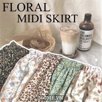 Chân váy dài hoa nhí lưng thun co giãn - MOME.vn