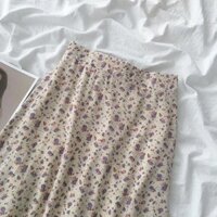 Chân váy dài hoa nhí lưng thun