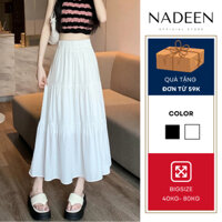 Chân váy dài maxi NADEEN BIGSIZE váy dáng suông cạp chun form rộng 3 tầng xòe cho nữ váy 2 lớp siêu xinh 5929