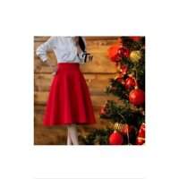 chân váy dài ngang gối trẻ trung năng động, phong cách Hàn Quốc