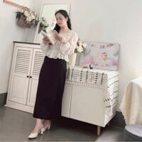 Chân váy dài suông xẻ tà sau hack dáng giấu bụng siêu đẹp,ốm mặc đẹp,mũm mĩm mặc cũng cực xinh,,dài 90cm