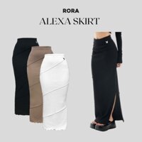 Chân Váy Dài Thun Gân Họa Tiết Gân Nổi ALEXA MIDI SKIRT - RORA
