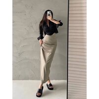 chân váy dáng ôm dài xẻ cạnh