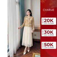 Chân váy dập ly 3 lớp thiết kế D'Charm