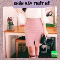 Chân váy đắp tà màu hồng phấn dài 50cm - M54