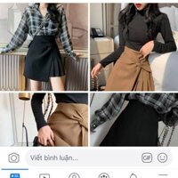 Chân váy đen vàng (áo len 160k)