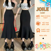 Chân váy đuôi cá midi dáng dài ôm body đen trắng có bigsize xẻ sau chất UMI hàn cao cấp siêu hách dáng Joile_Closet
