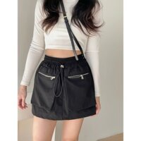 Chân váy gió 2 lớp túi hộp khoá Miho house