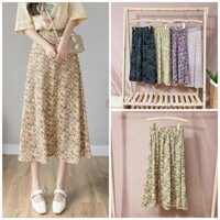 [Chân váy hoa dài] Chân váy hoa nhí Vintage, váy hoa nhí vintage dáng dài