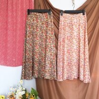 Chân váy hoa nhí màu cam