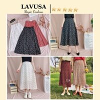 Chân Váy Hoa Nhí Nhiều Màu 🍓FREESHIP🍓 Chân Váy Dài Vintage 2 Lớp Hàng Quảng Châu LAVUSA