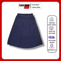 Chân váy học sinh cấp 1,2 dáng dài màu xanh đen váy học sinh có quần lót phía trong kín đáo chất vải lụa