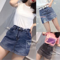 Chân váy jean bò ngắn có lót quần hàng Quảng Châu