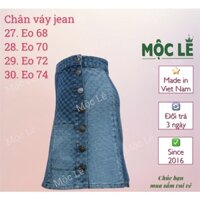 Chân váy jean caro mini lưng cao co dãn hàng OPEN cao cấp denim skirt