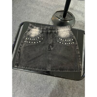 Chân Váy Jean Chữ A Nữ Cao Cấp  Denim  , Kiểu Túi Đính Đá , Có Lót Trong , Vải Nhập QC , Màu Xanh