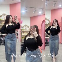 CHÂN VÁY JEAN DÀI ĐẾN MẮC CÁ SẺ ĐÙI TAOBAO LOẠI 1