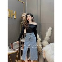 CHÂN VÁY JEAN DÀI QUA GỐI XẺ LƯNG THỜI TRANG DỄ MIX ĐỒ DÀNH CHO NỮ