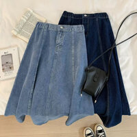 Chân váy jean dài xoè