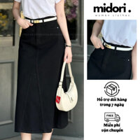 Chân váy jean dáng dài xẻ sau hottrend 2024 G032, Chân váy bò dài phong cách Hàn Quốc mặc hàng ngày