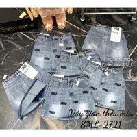 Chân váy jean dáng ngắn phối họa tiết chữ miumiu hàng đẹp  TOMBI SHOP